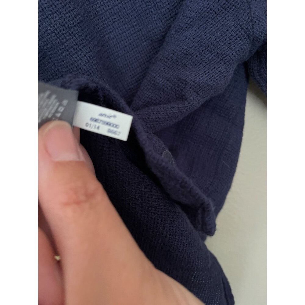 Aerie Women's Top Navy Blue Waffle Knit Short Sleeve Cotton Tee Size M New - Picture 9 of 9